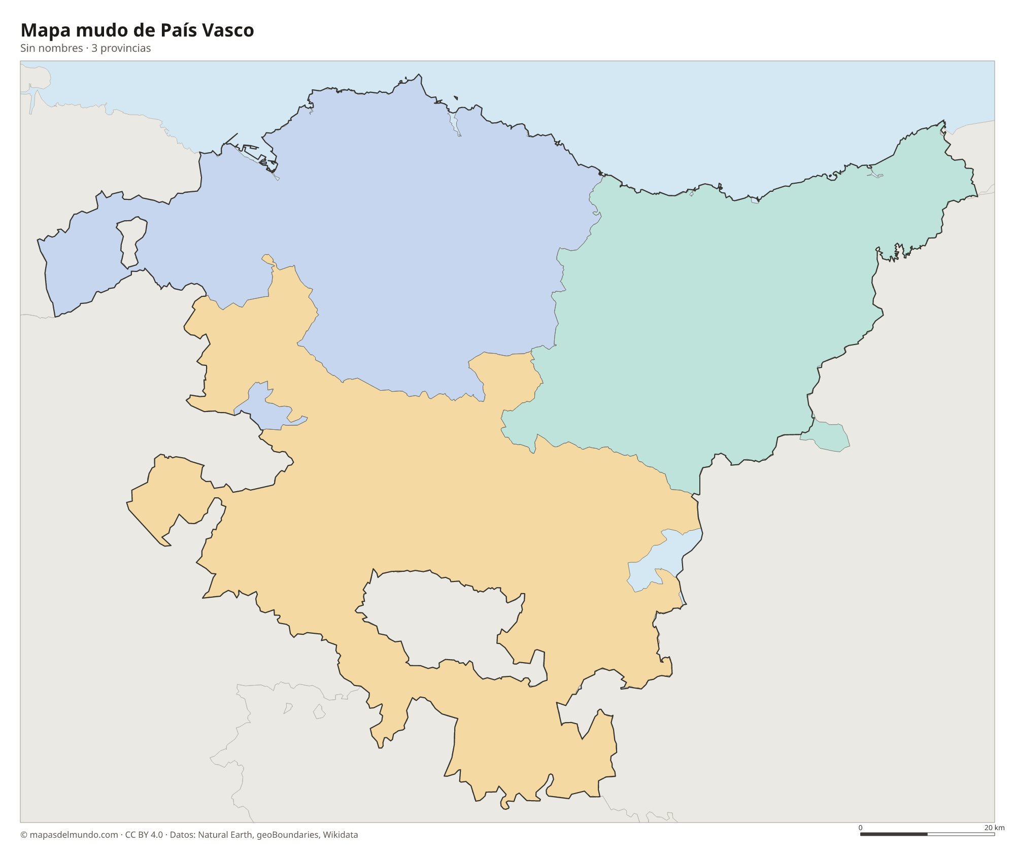 Mapa mudo de País Vasco