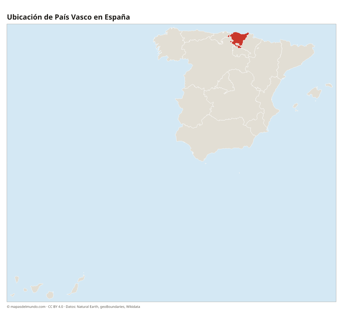 Ubicación de País Vasco en el mapa de España
