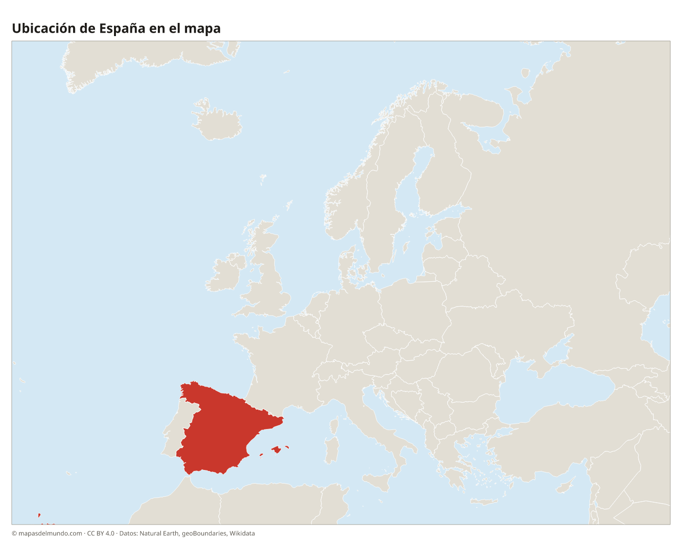 Ubicación de España en el mapa