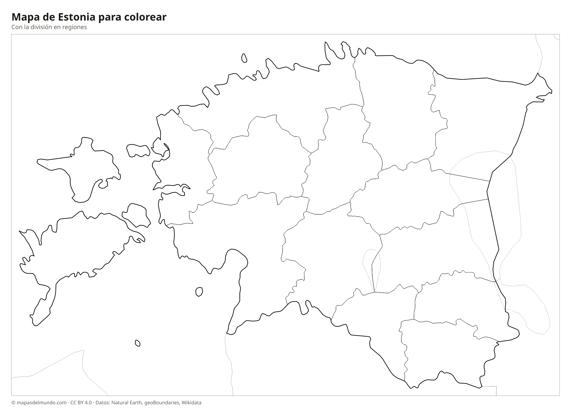 Mapa de Estonia para colorear