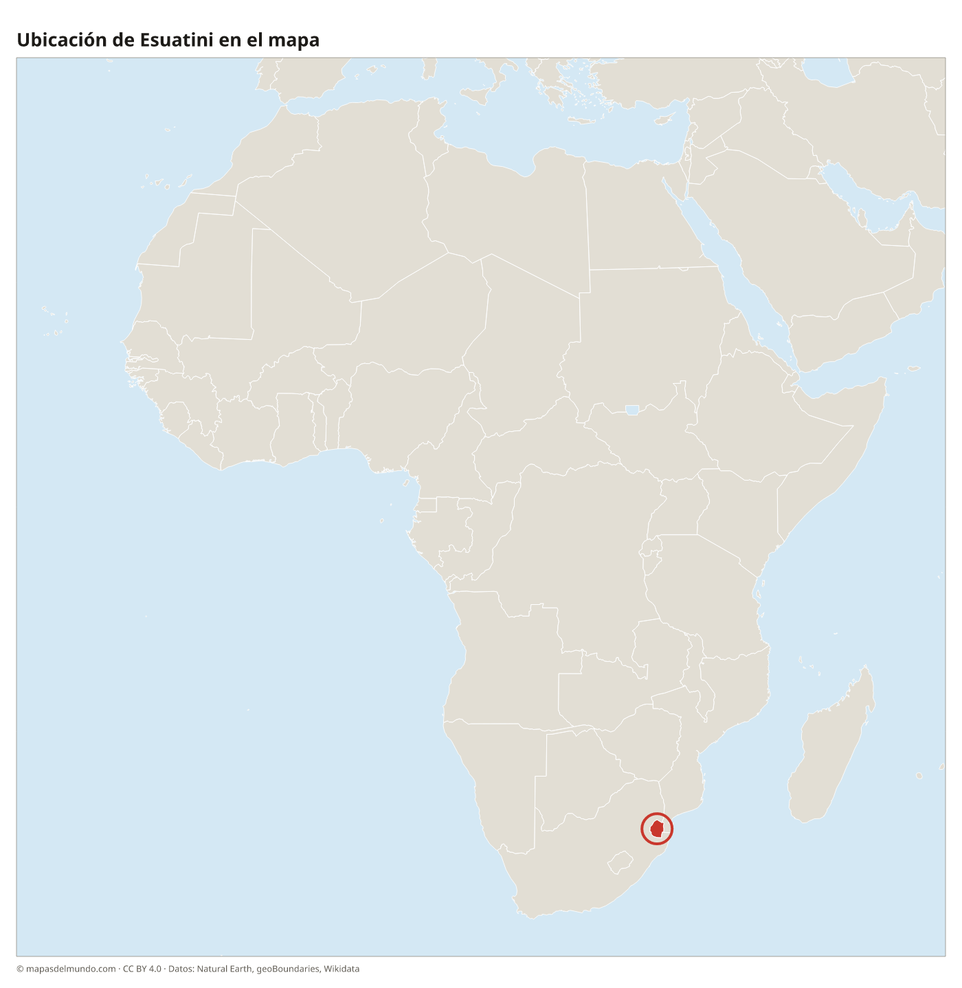 Ubicación de Esuatini en el mapa