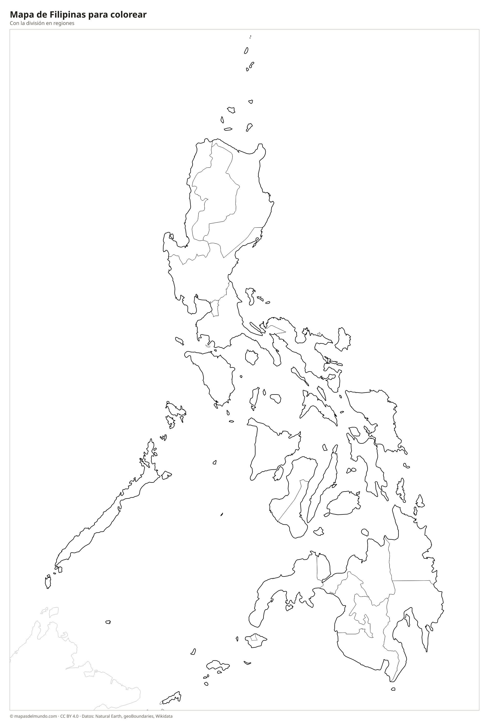 Mapa de Filipinas para colorear