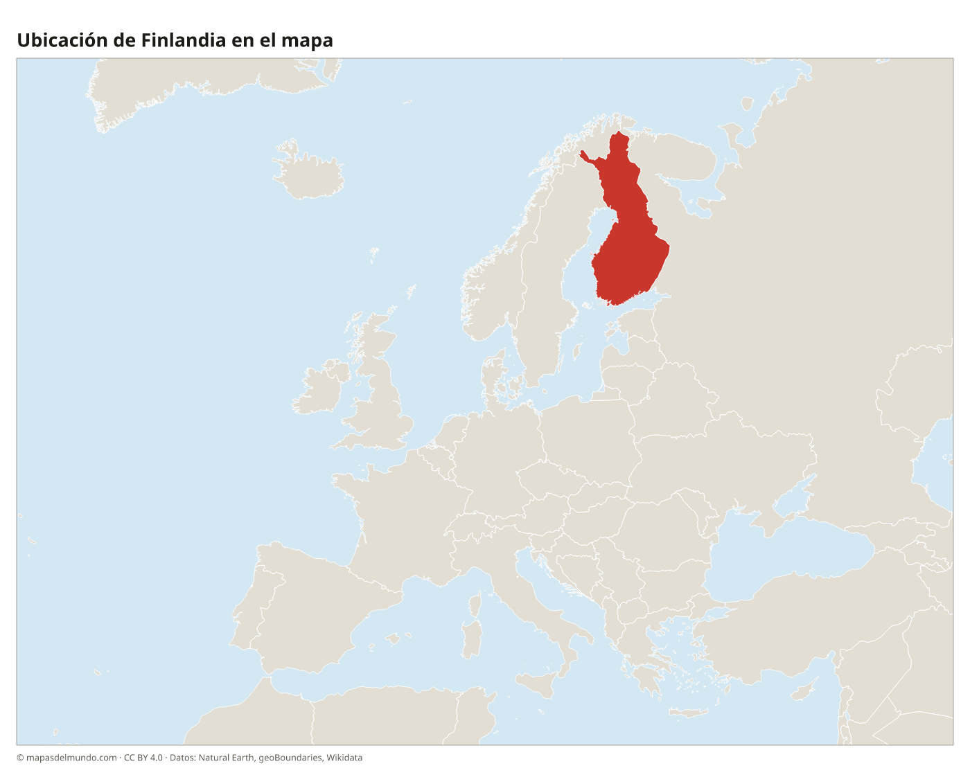 Ubicación de Finlandia en el mapa