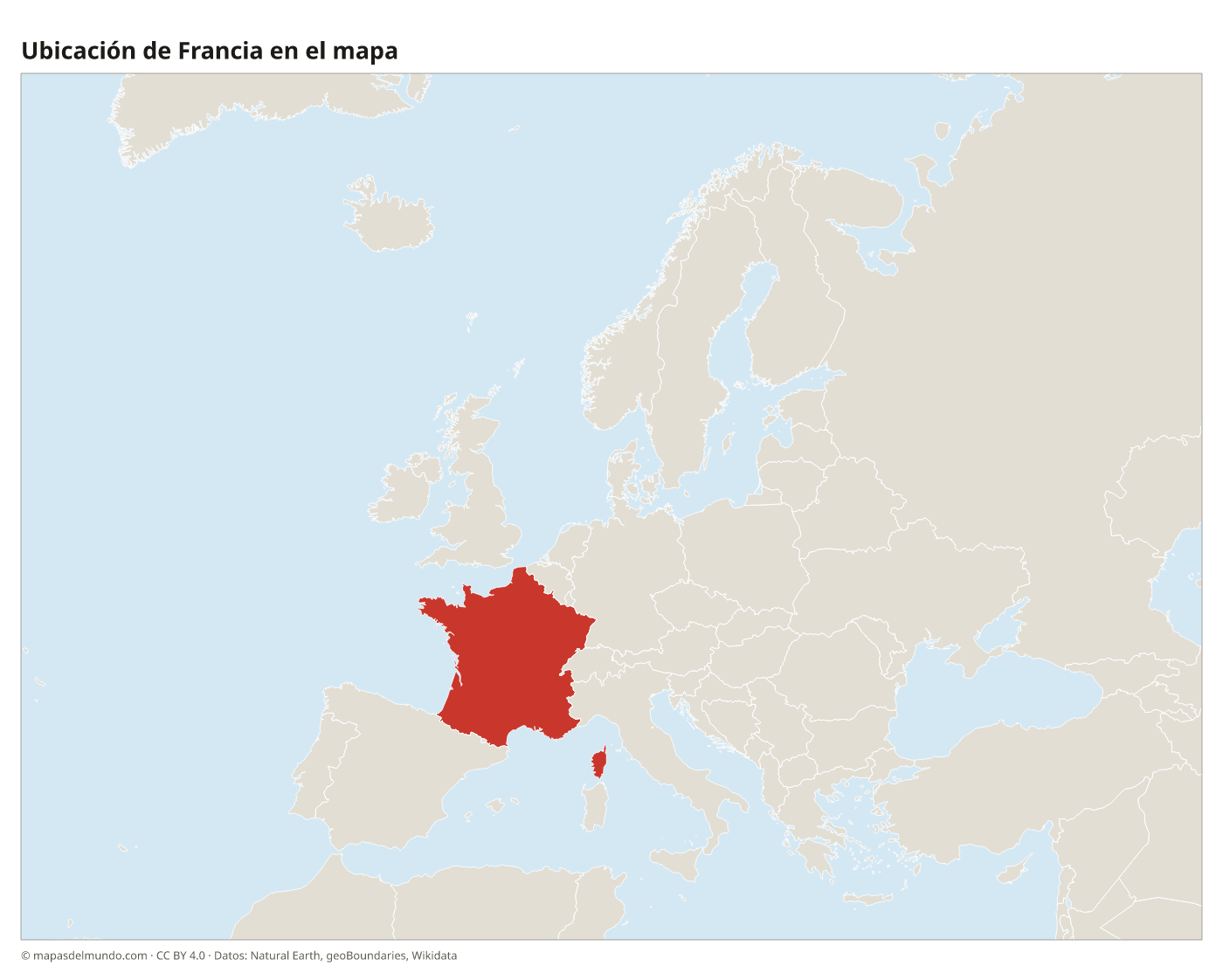 Ubicación de Francia en el mapa