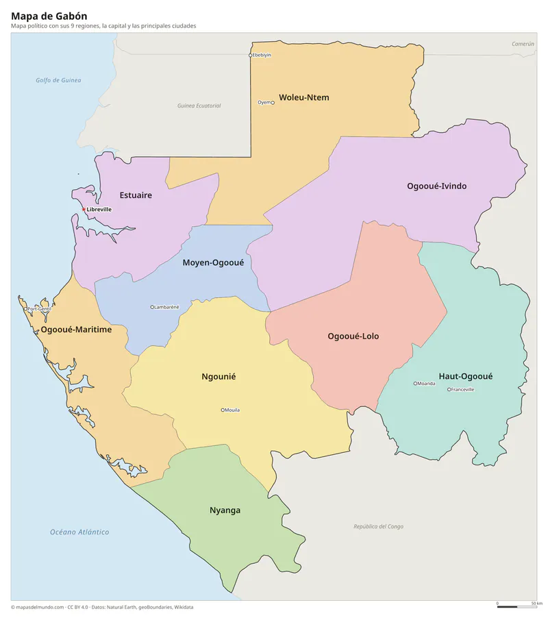 Mapa de Gabón