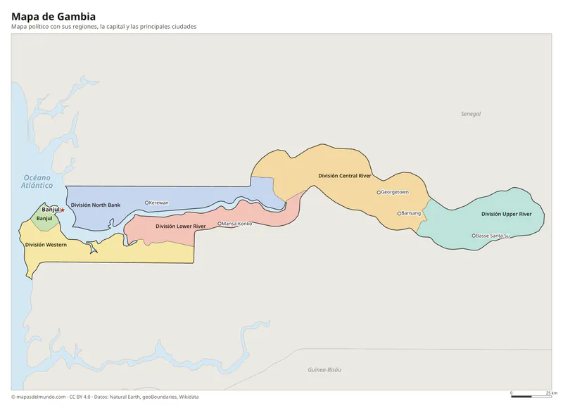 Mapa de Gambia