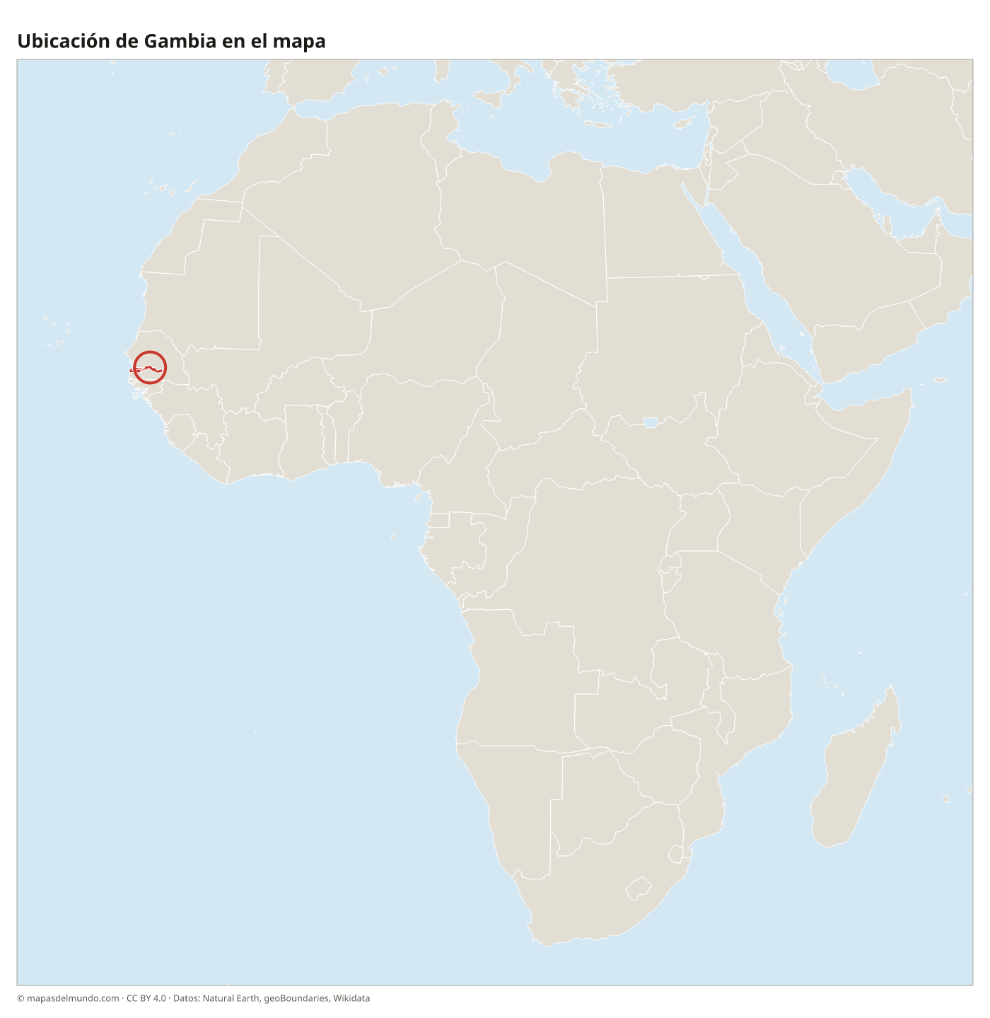 Ubicación de Gambia en el mapa