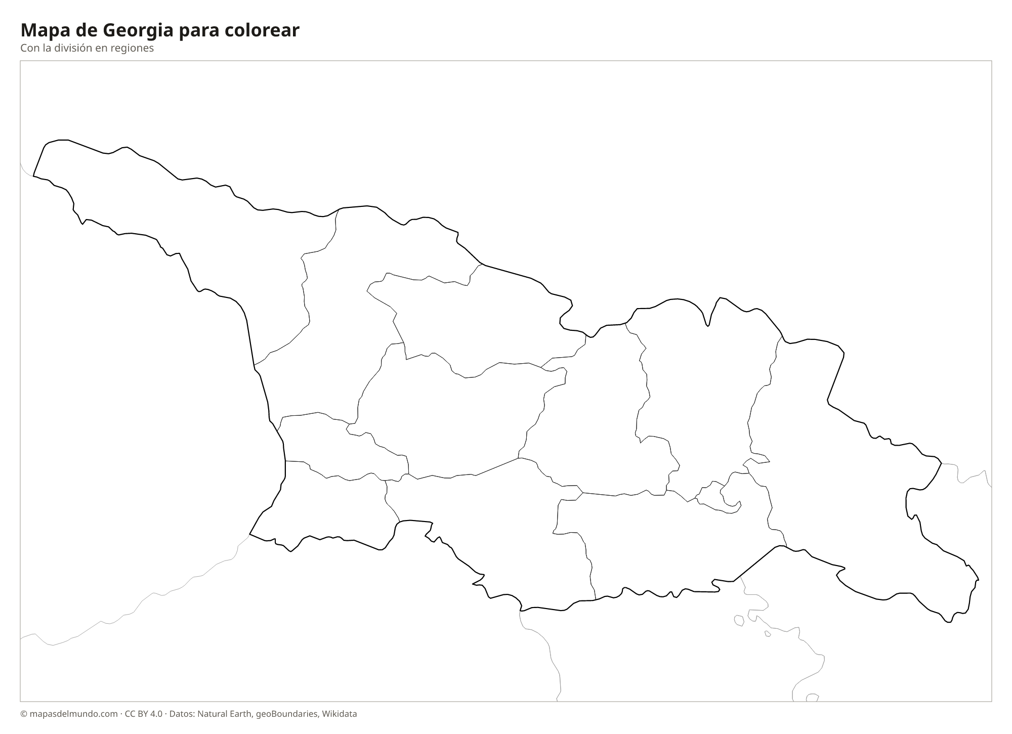 Mapa de Georgia para colorear