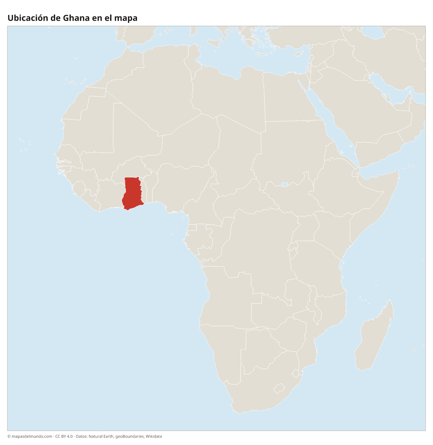Ubicación de Ghana en el mapa