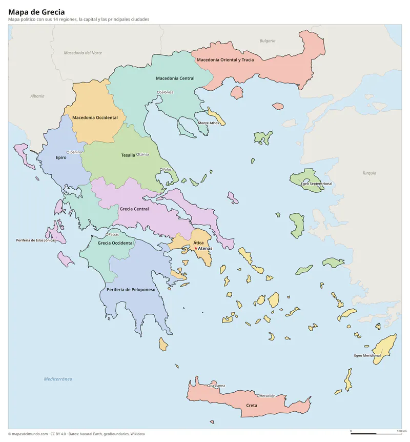 Mapa de Grecia