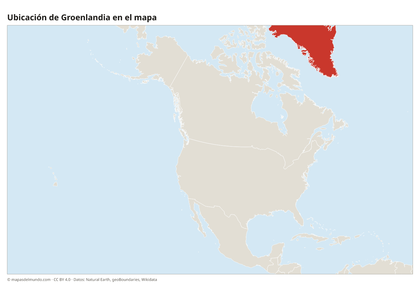 Ubicación de Groenlandia en el mapa