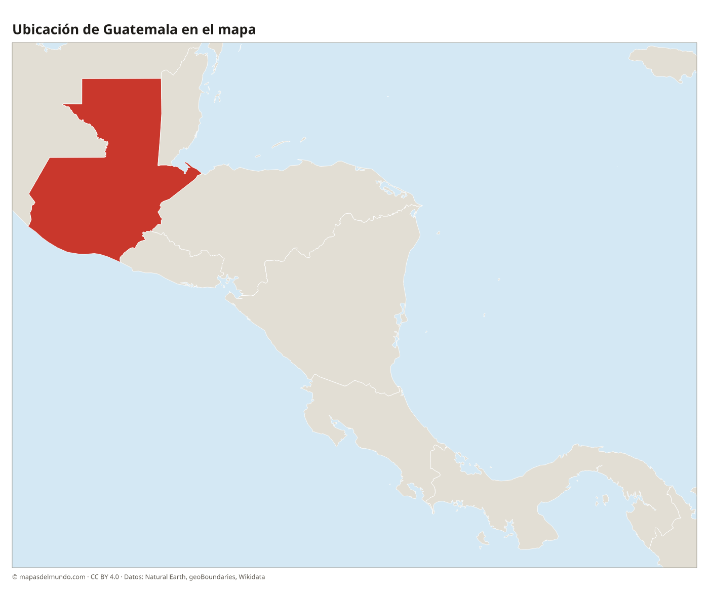 Ubicación de Guatemala en el mapa