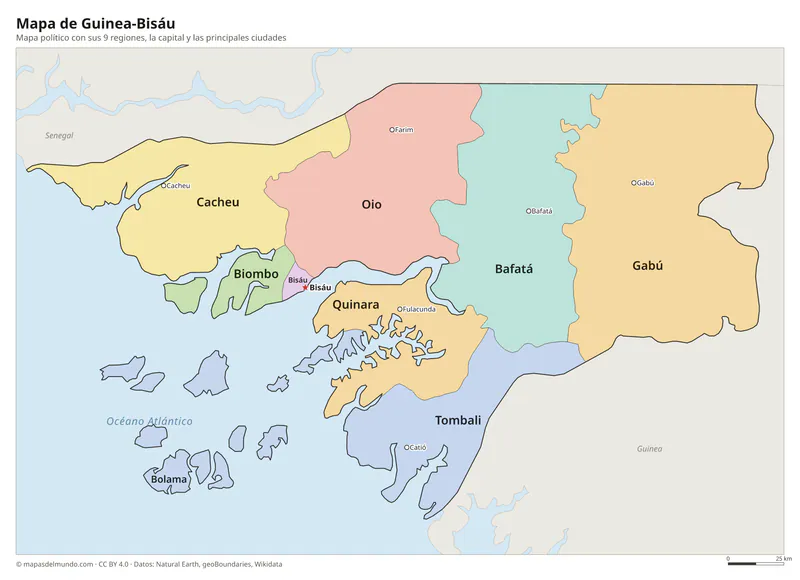 Mapa de Guinea-Bisáu