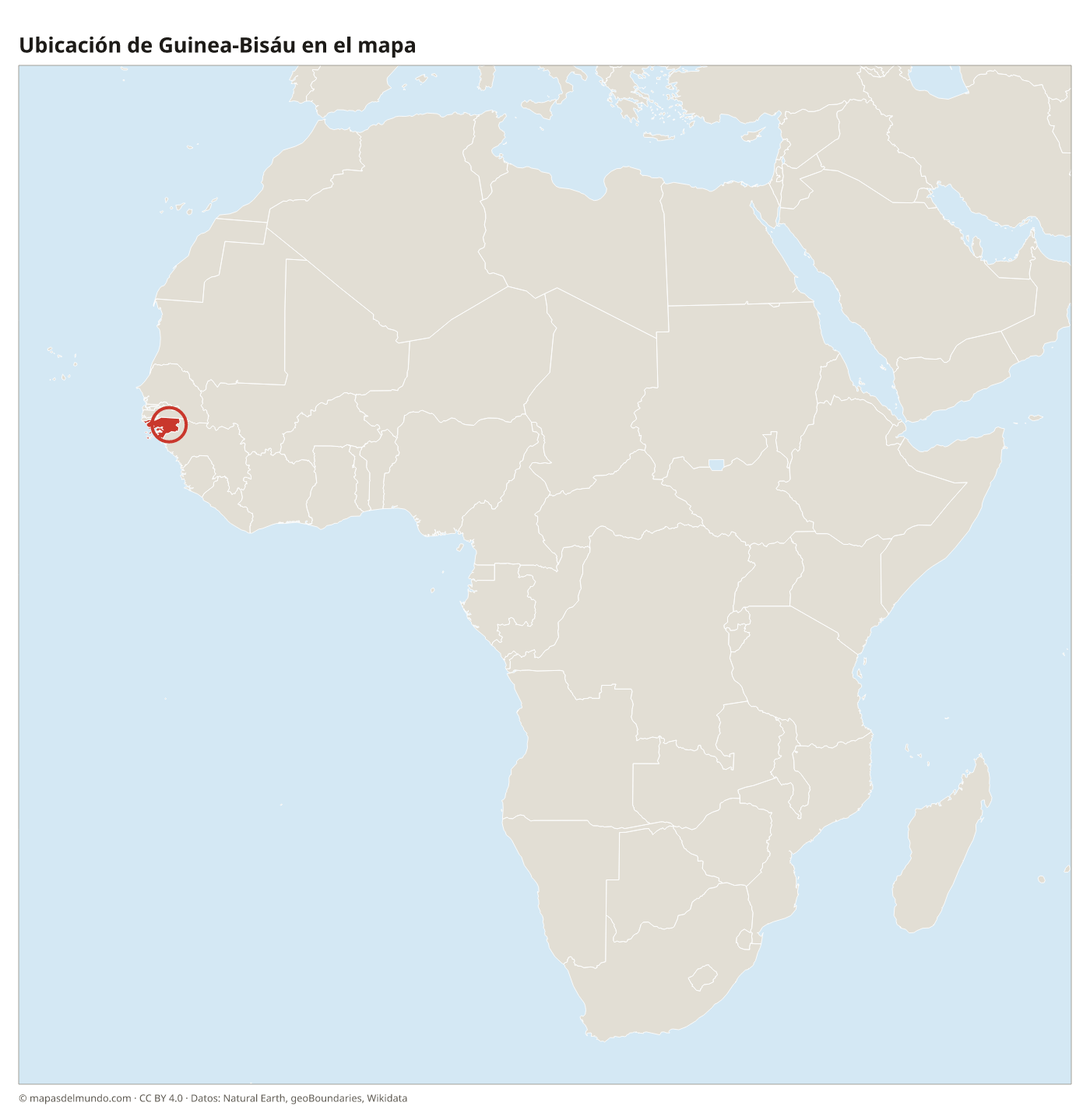Ubicación de Guinea-Bisáu en el mapa
