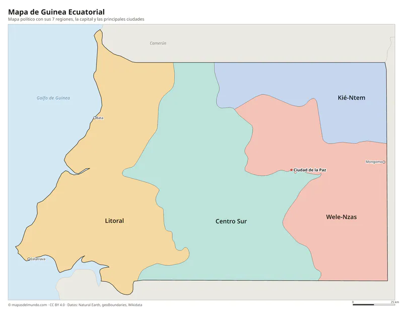 Mapa de Guinea Ecuatorial
