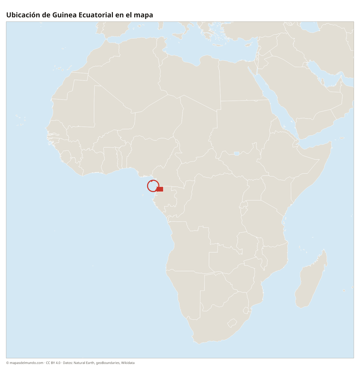 Ubicación de Guinea Ecuatorial en el mapa