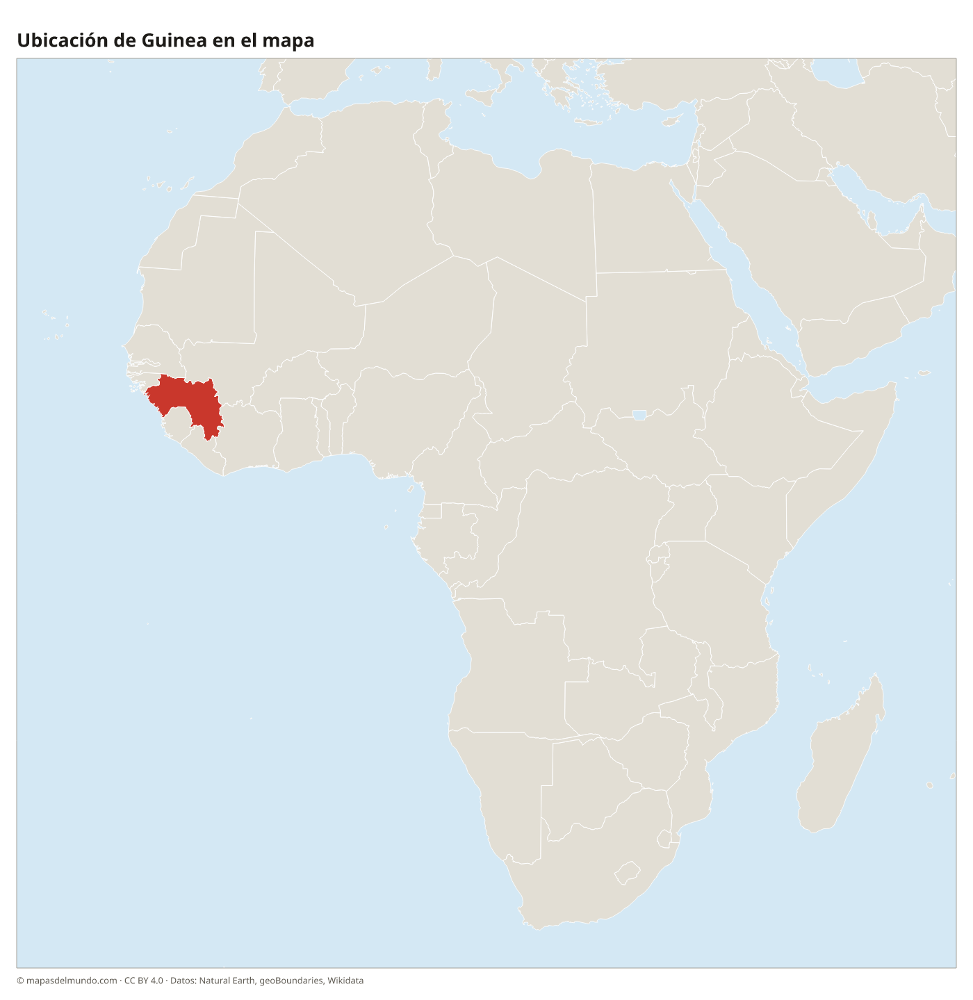 Ubicación de Guinea en el mapa