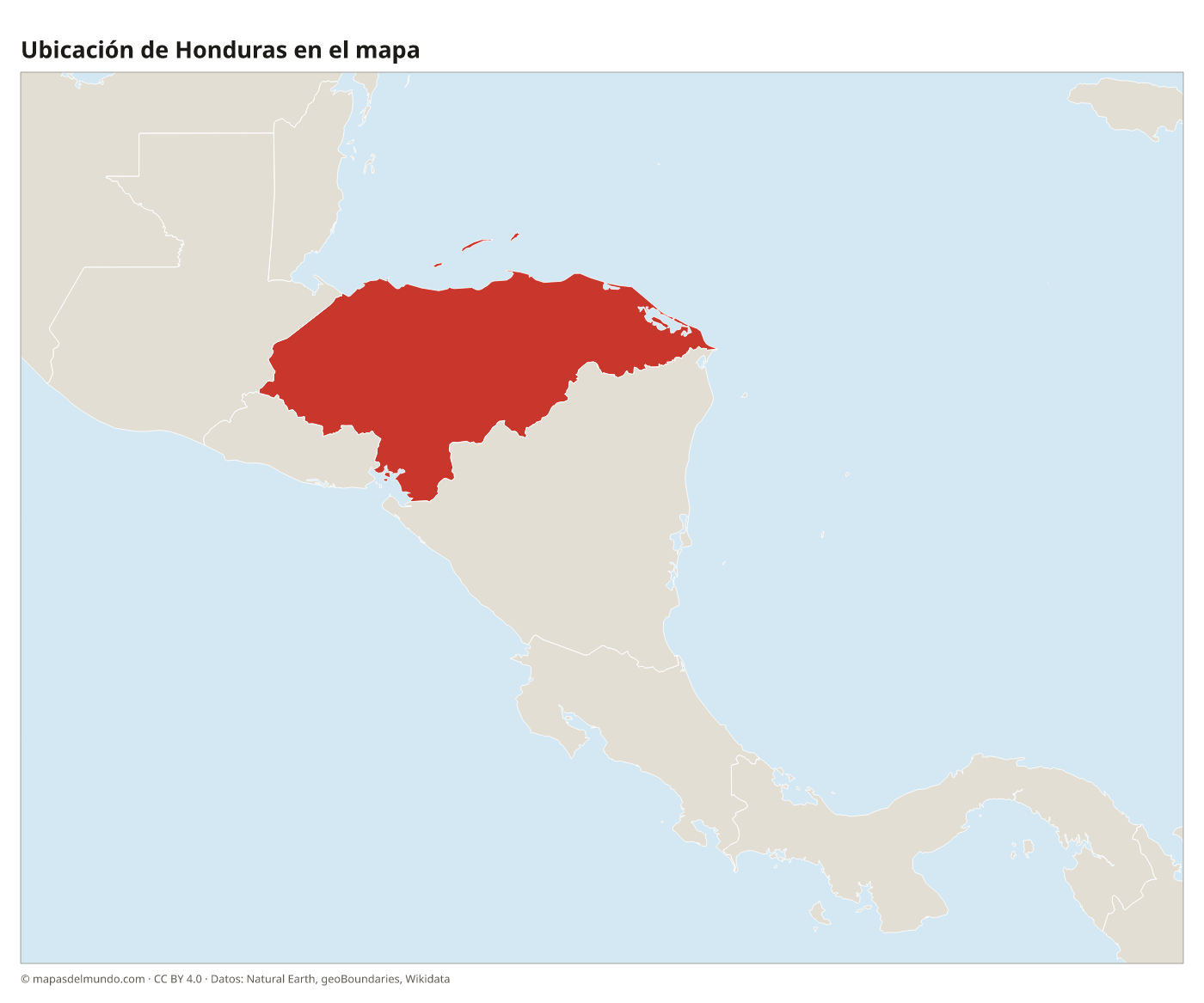 Ubicación de Honduras en el mapa