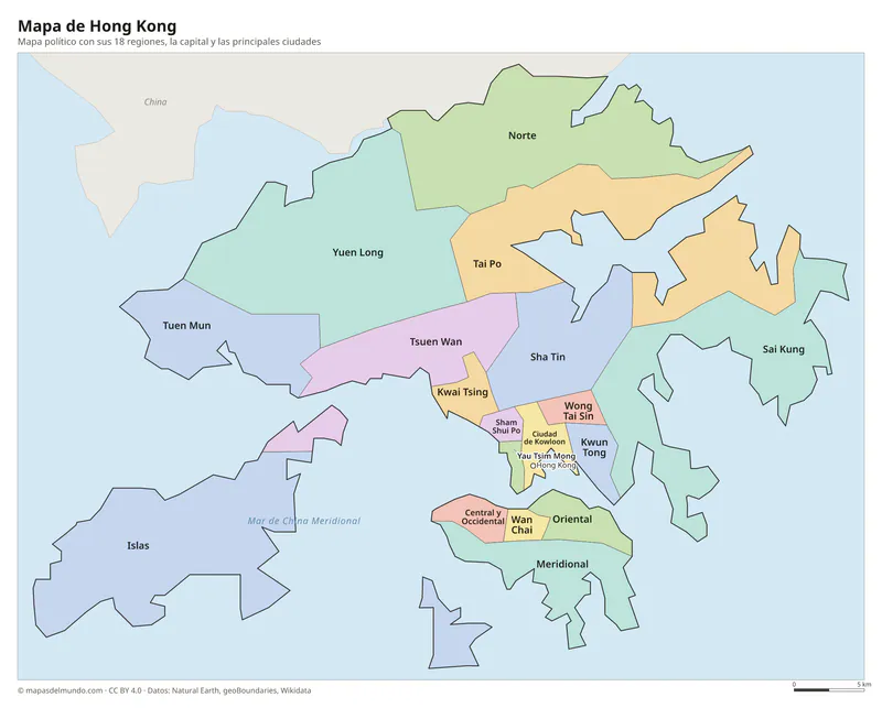 Mapa de Hong Kong
