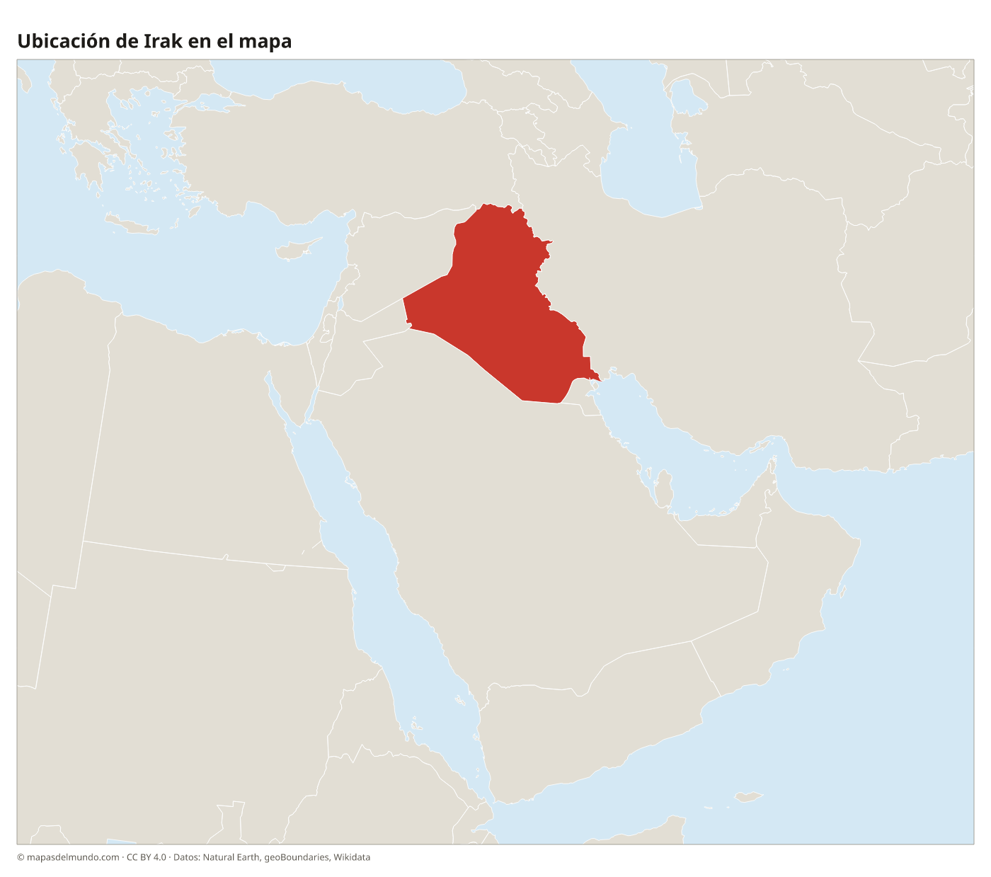 Ubicación de Irak en el mapa
