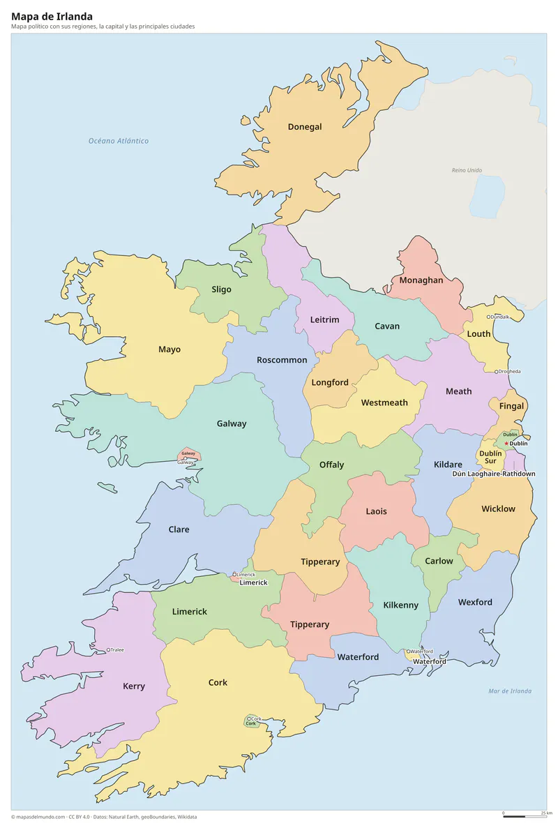 Mapa de Irlanda