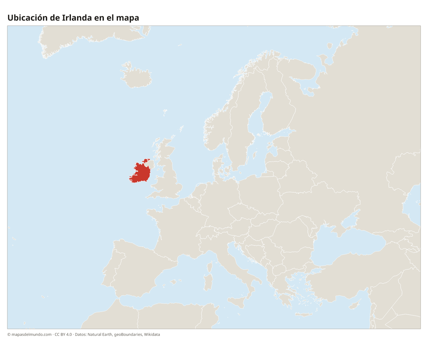 Ubicación de Irlanda en el mapa