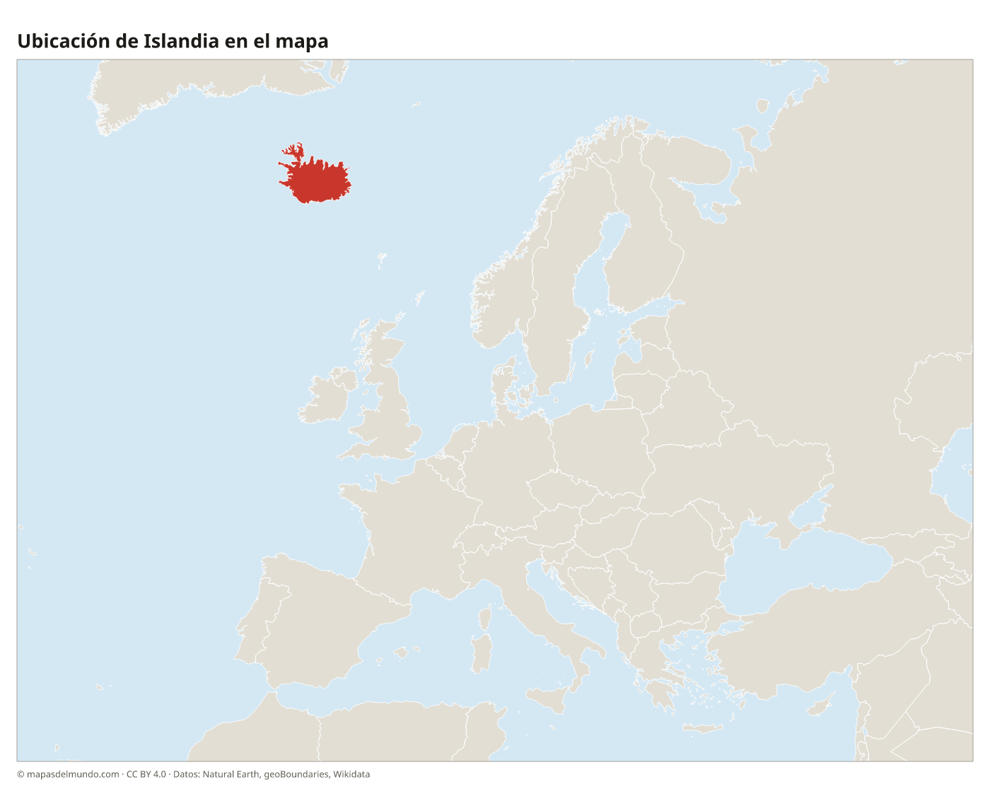 Ubicación de Islandia en el mapa