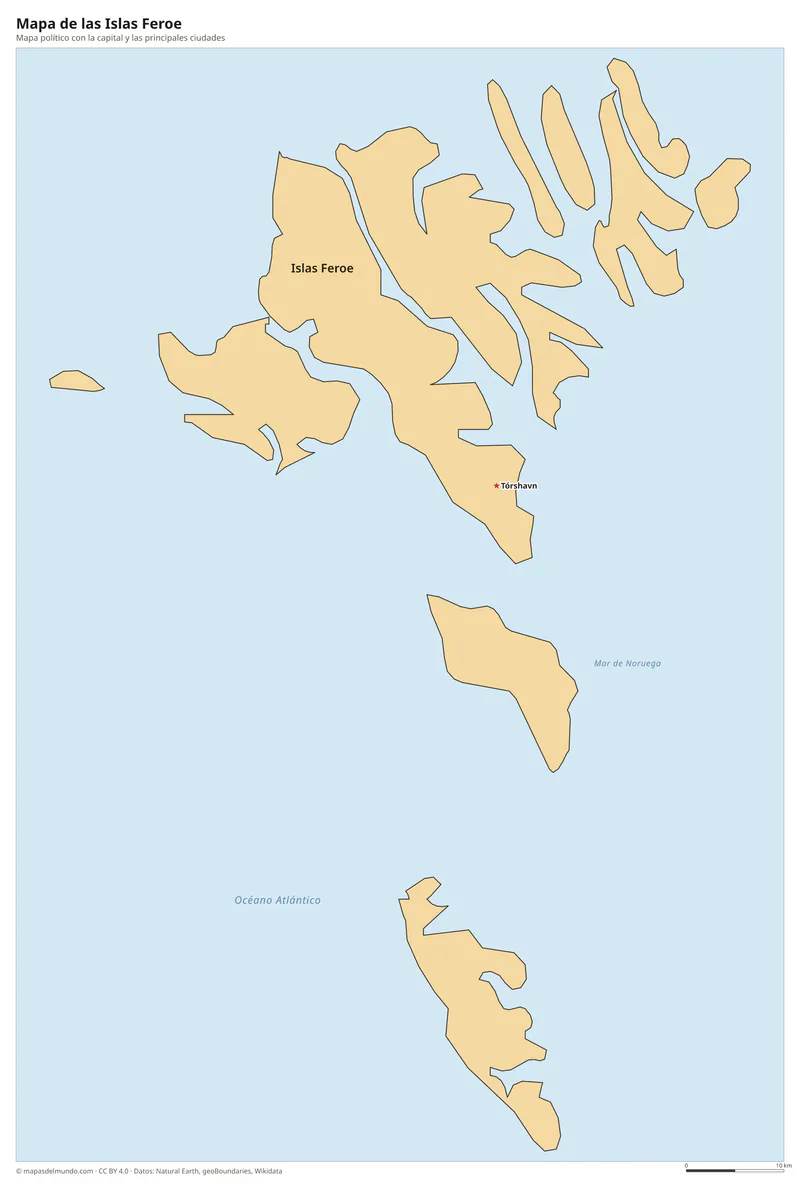 Mapa de las Islas Feroe