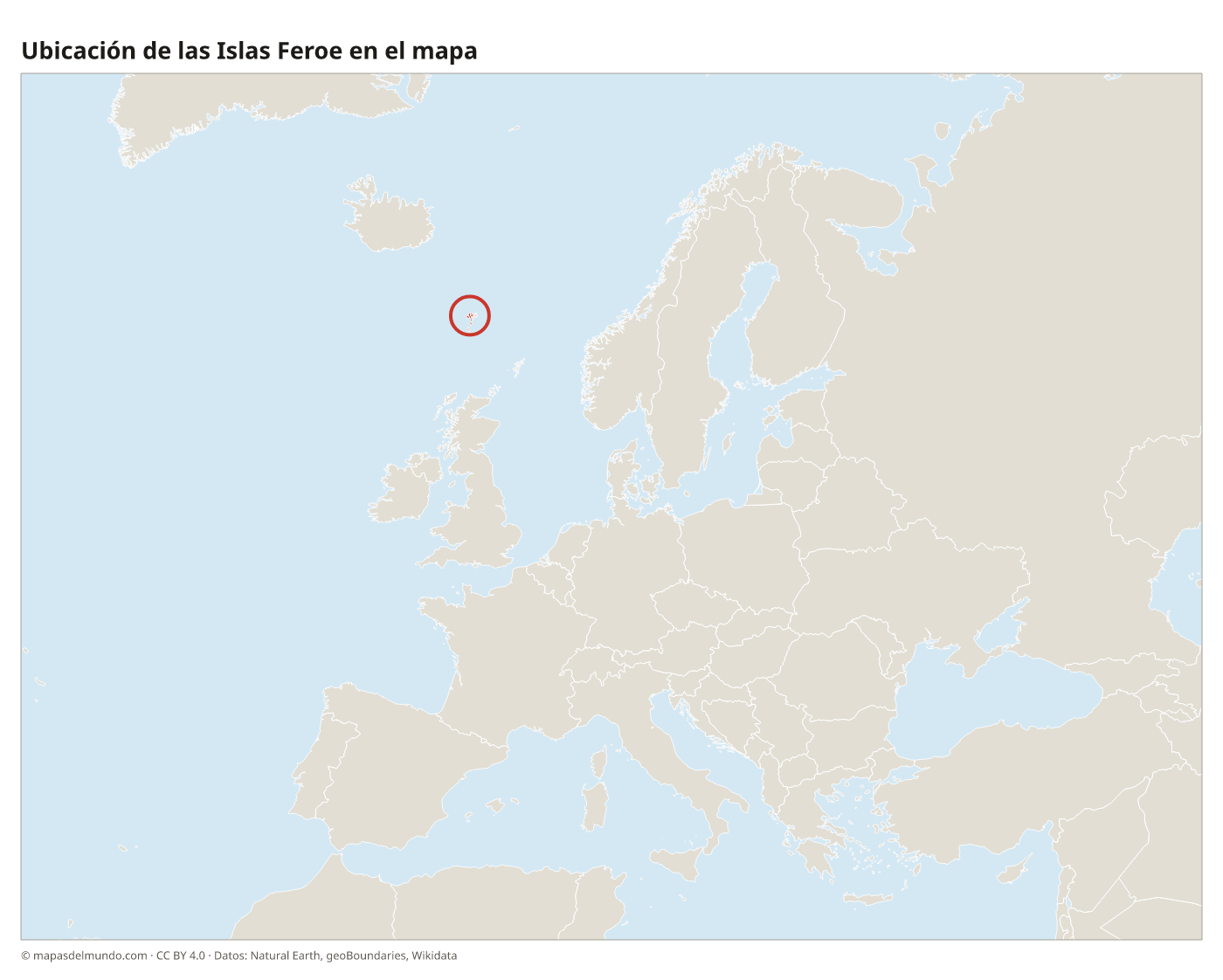 Ubicación de las Islas Feroe en el mapa