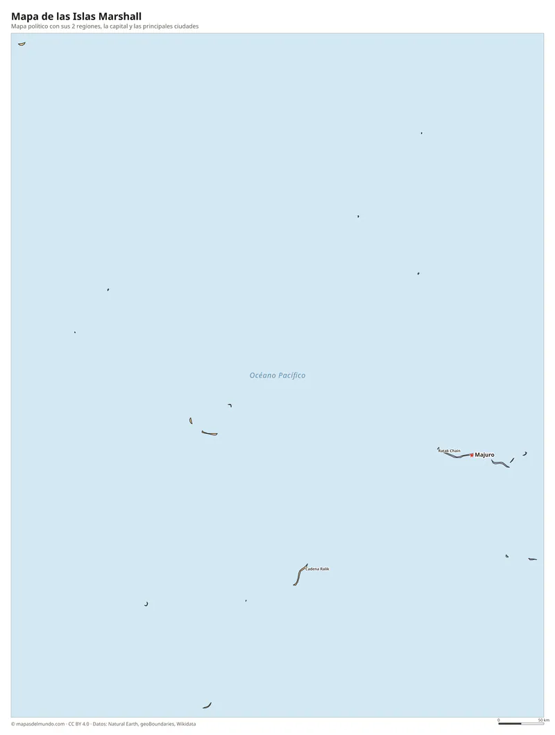 Mapa de las Islas Marshall