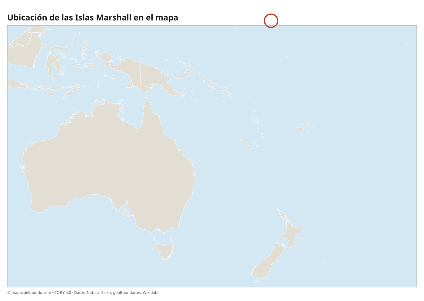Ubicación de las Islas Marshall en el mapa