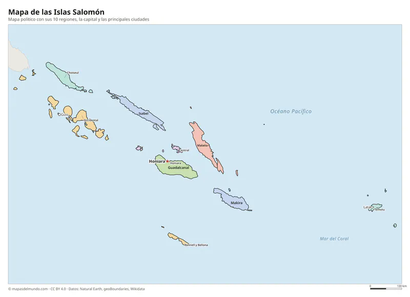 Mapa de las Islas Salomón