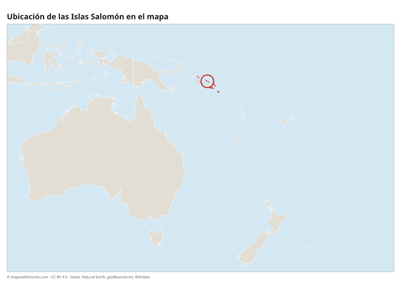 Ubicación de las Islas Salomón en el mapa