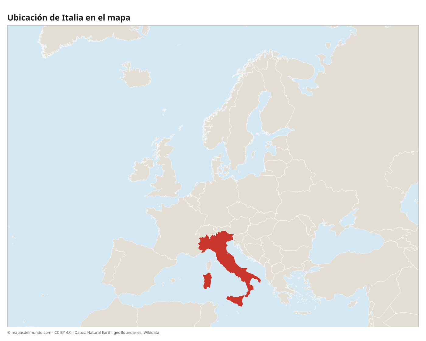 Ubicación de Italia en el mapa