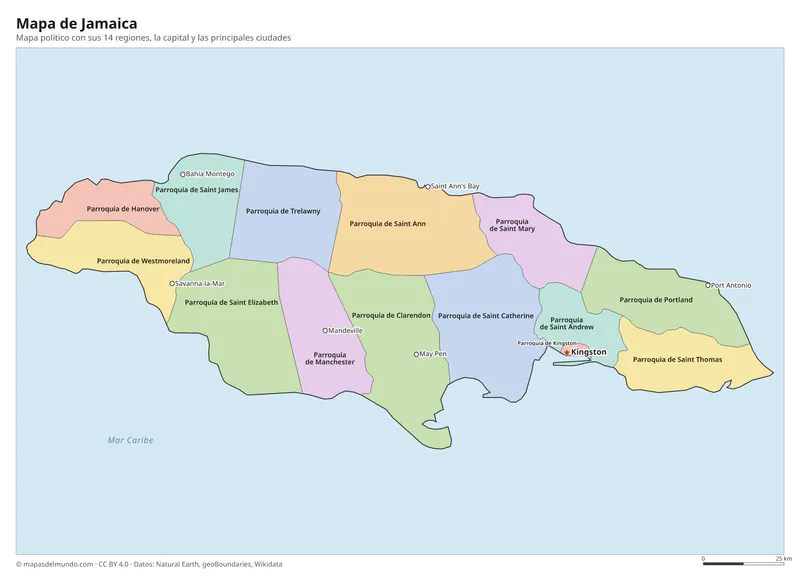 Mapa de Jamaica