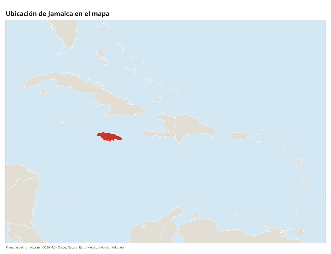 Ubicación de Jamaica en el mapa