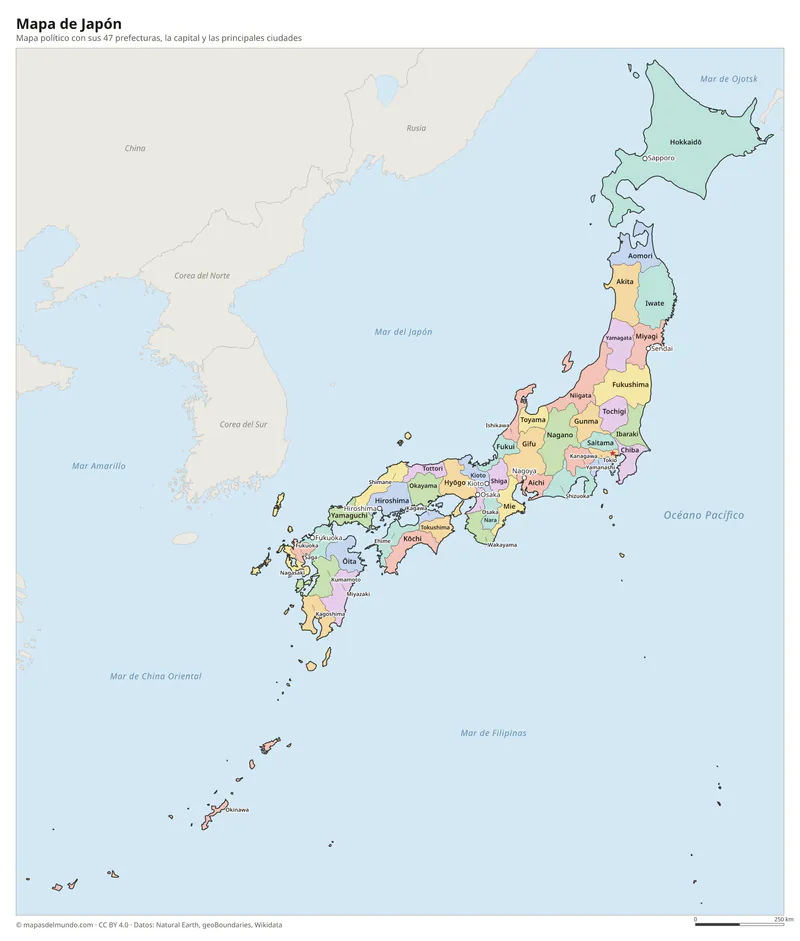 Mapa de Japón