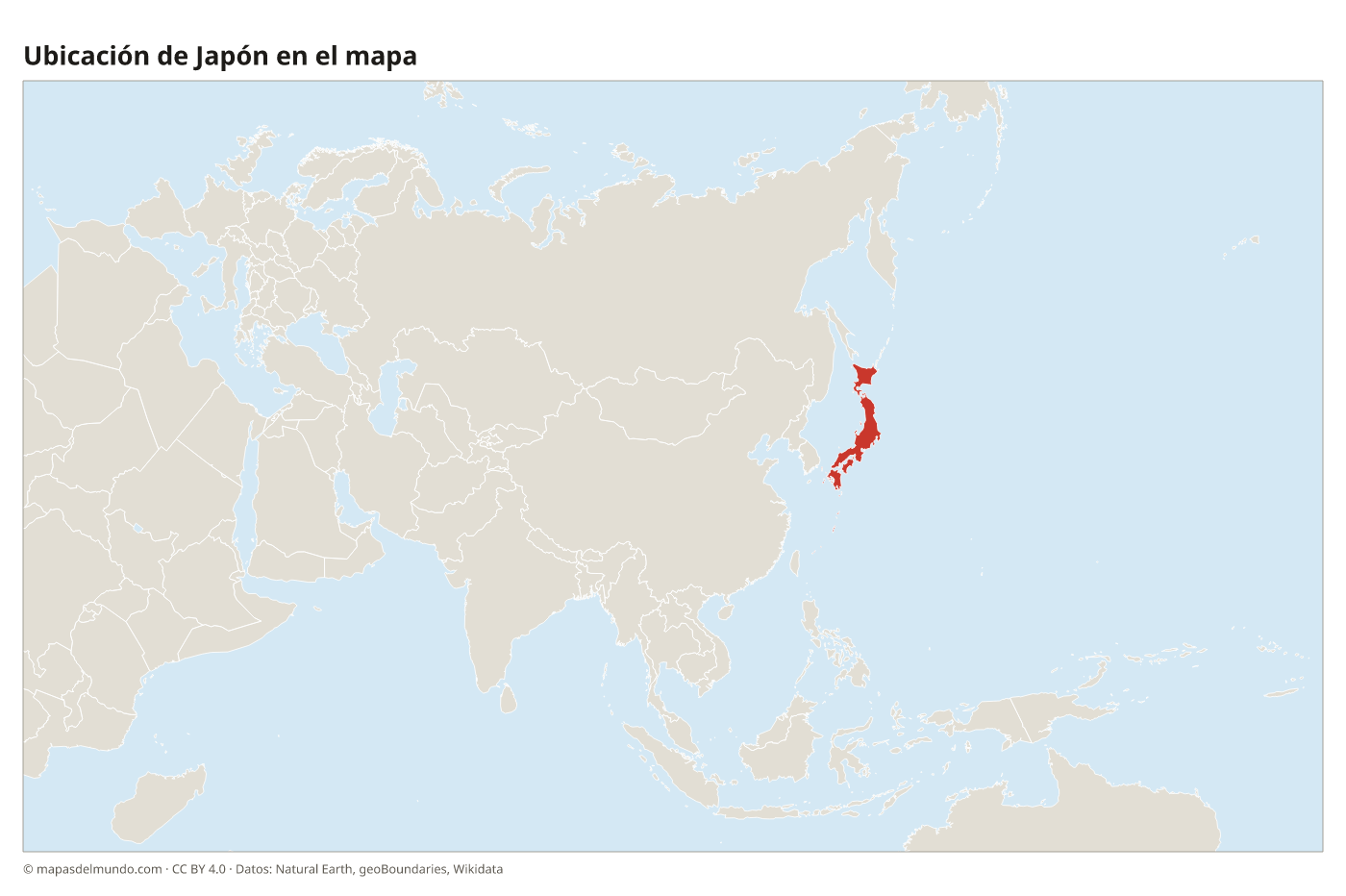 Ubicación de Japón en el mapa