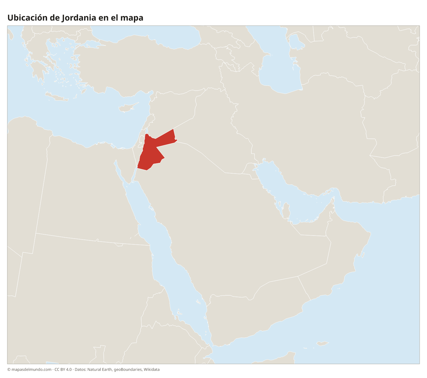 Ubicación de Jordania en el mapa