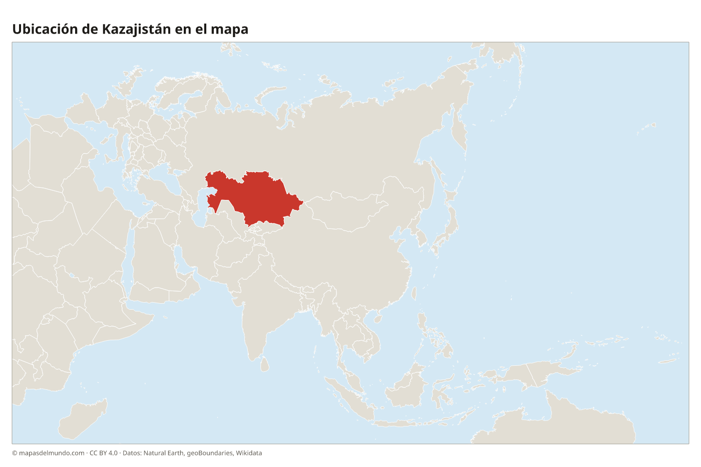 Ubicación de Kazajistán en el mapa