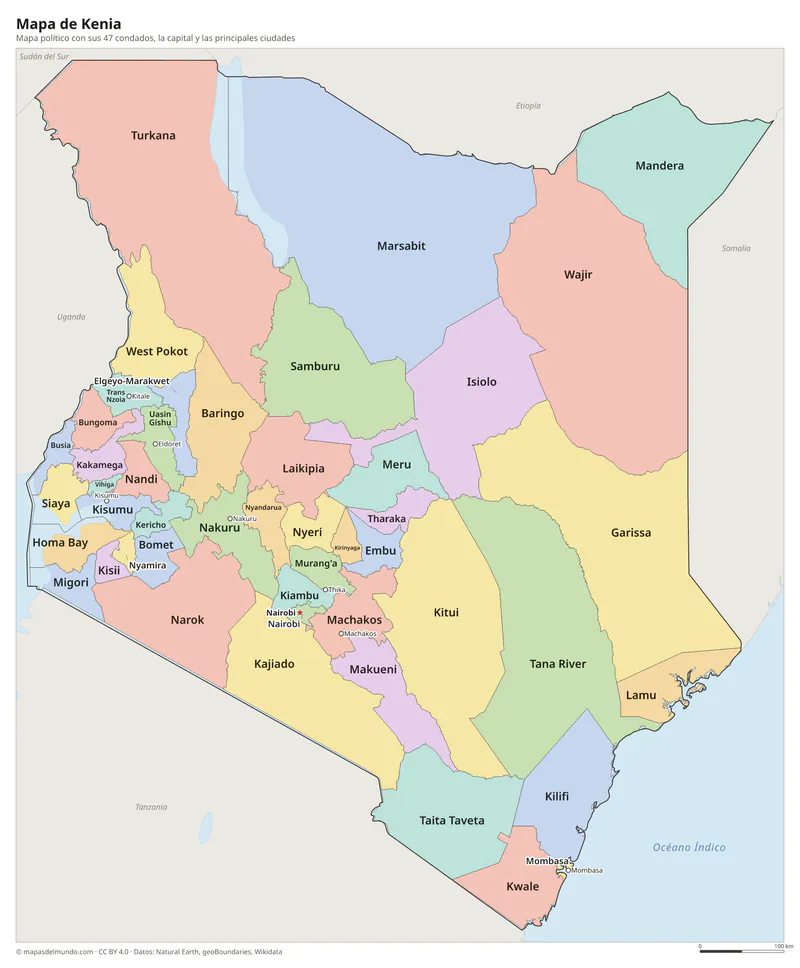 Mapa de Kenia