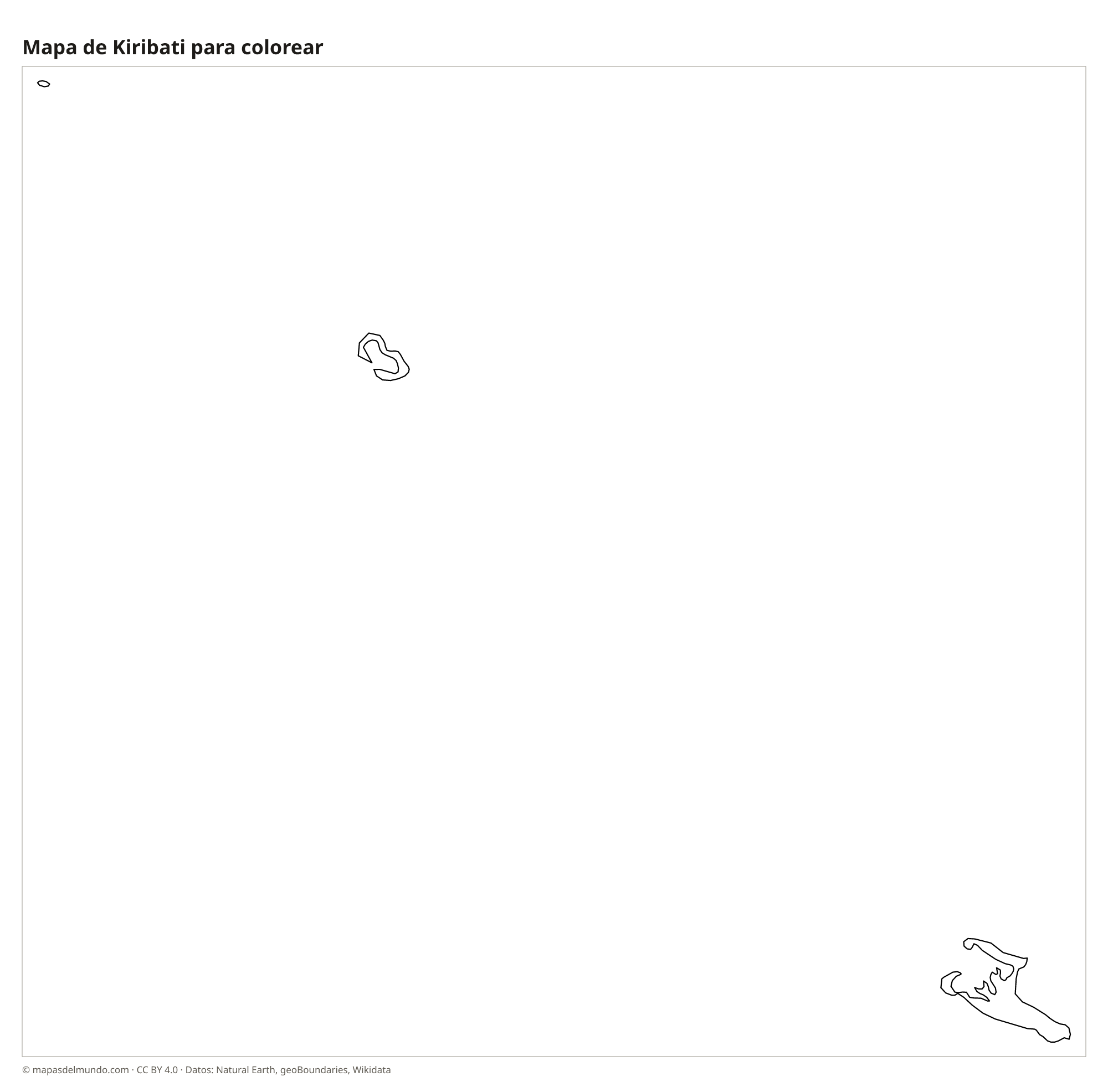 Mapa de Kiribati para colorear