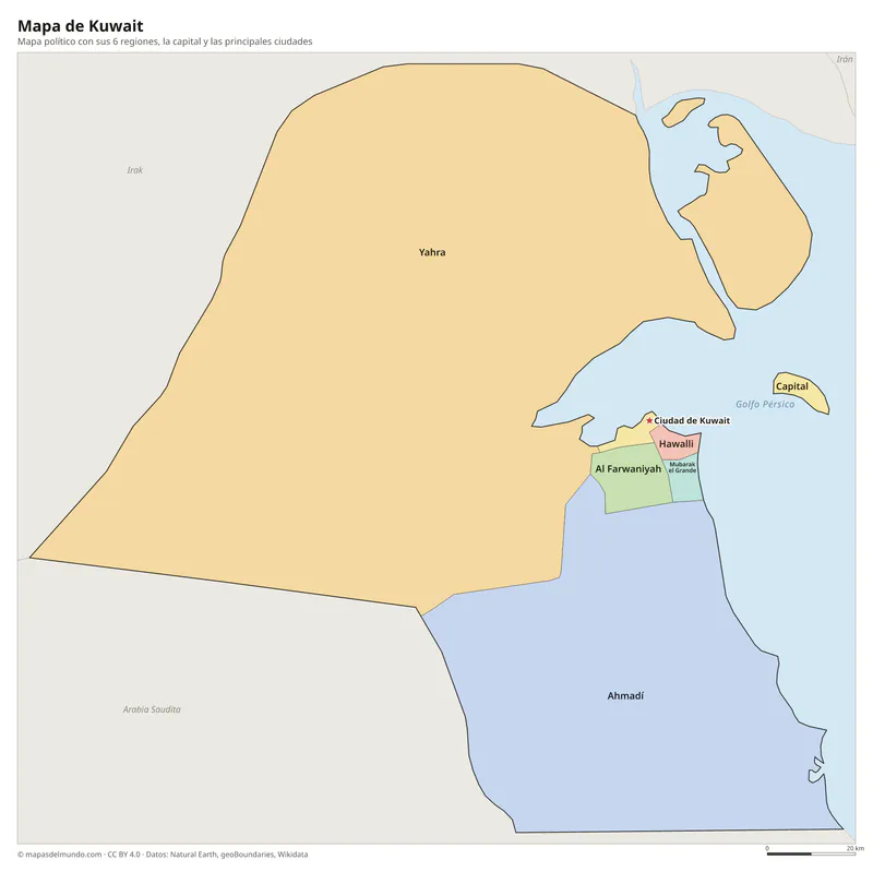Mapa de Kuwait