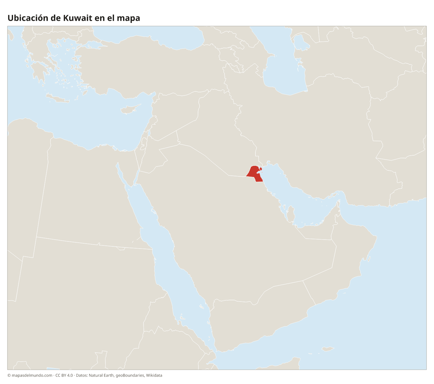 Ubicación de Kuwait en el mapa
