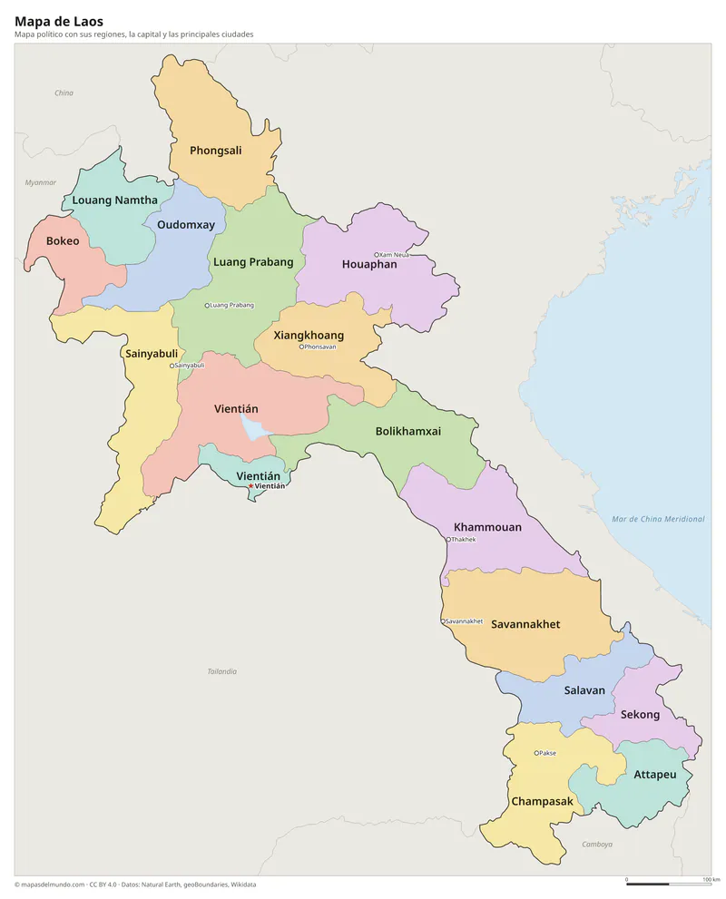 Mapa de Laos