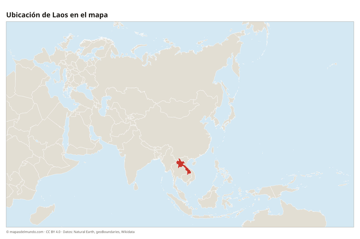 Ubicación de Laos en el mapa