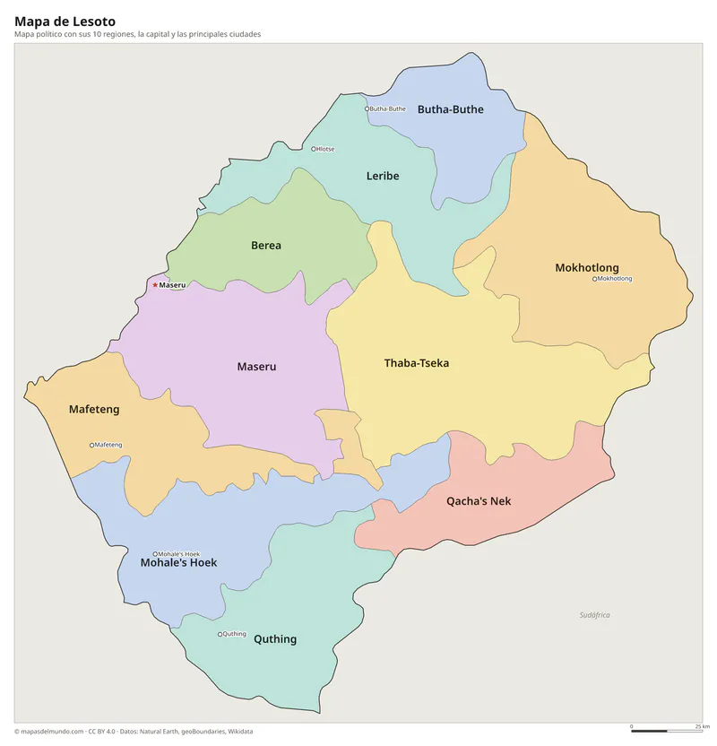 Mapa de Lesoto