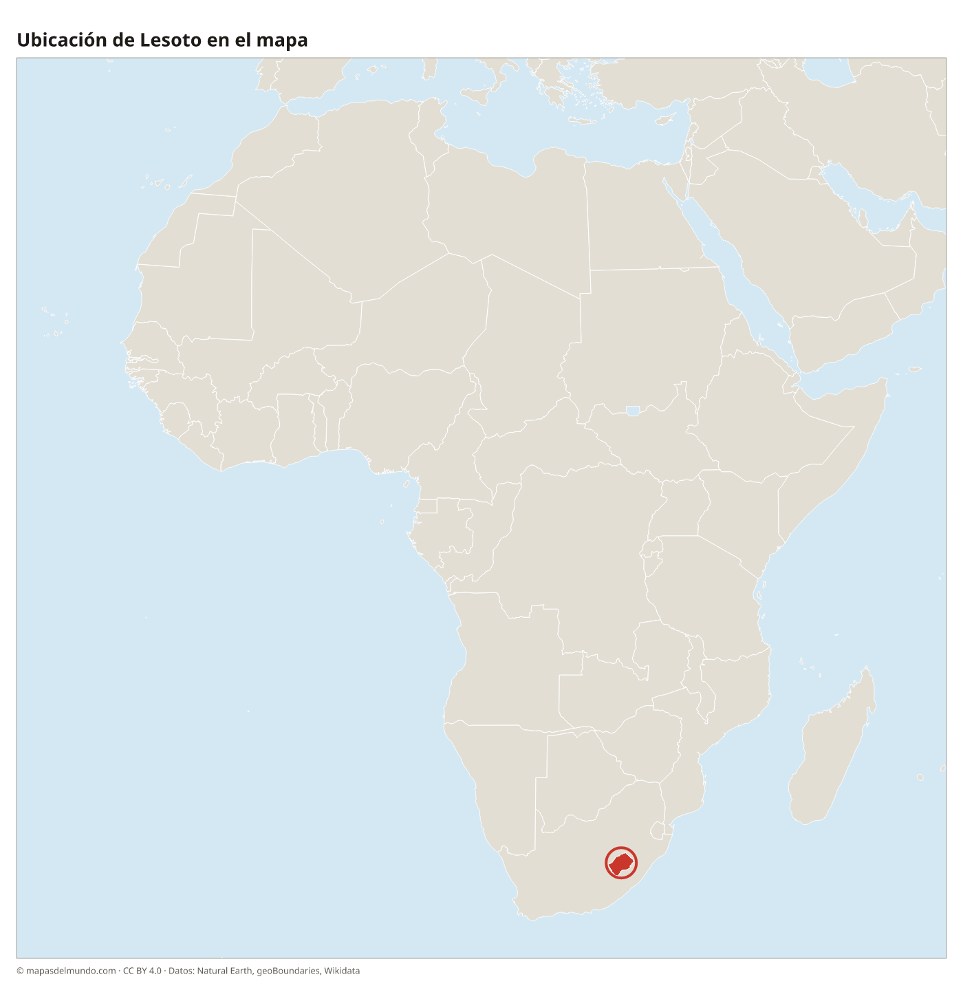 Ubicación de Lesoto en el mapa