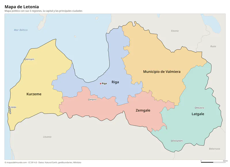 Mapa de Letonia