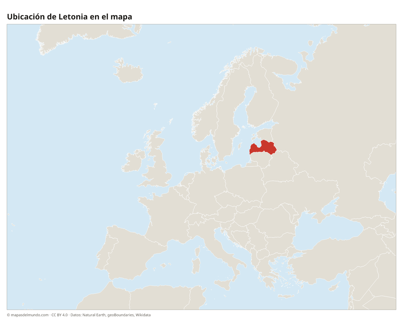 Ubicación de Letonia en el mapa